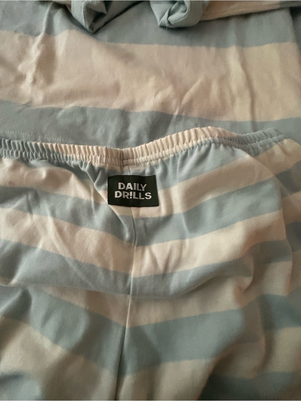 Daily Drills Women's Mint Green and White Striped Lounge Set - Picture 7 of 9
